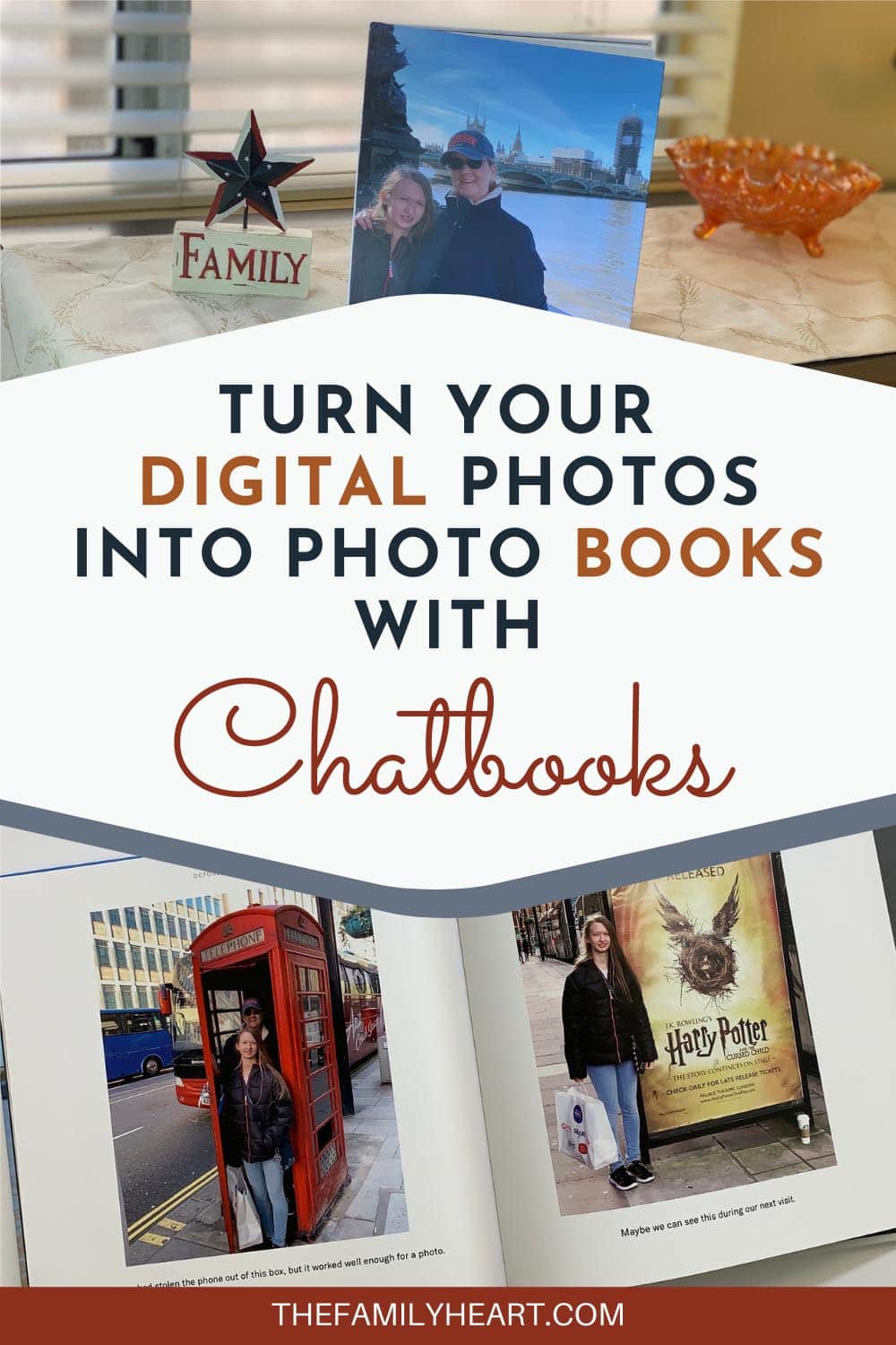 Quickly Turn Digital Photos into Photo Books with Chatbooks 3 Image: Pinterest Pin for Turn your digital photos into photo books with Chatbooks