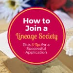 Pinterest pin for How to join a lineage society