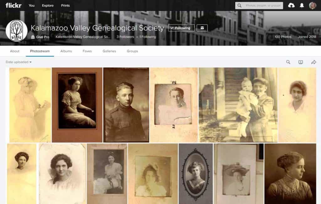 9 Unexpected Places to Find Ancestor Photos 4 Ancestor photos from the Kalamazoo Valley Genealogical Society's Flickr feed.