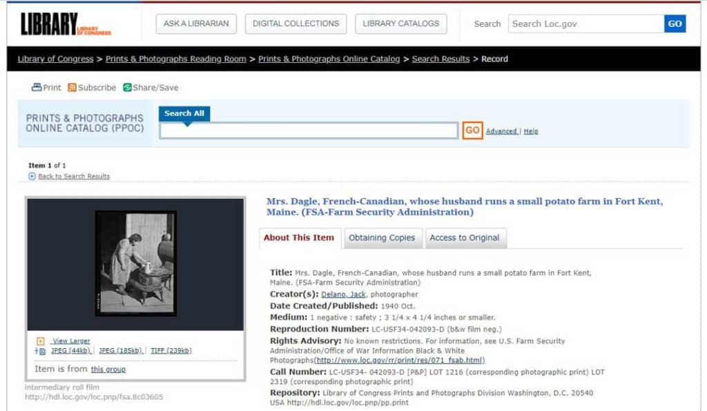 9 Unexpected Places to Find Ancestor Photos 5 The Library of Congress Prints & Photographs Online Catalog