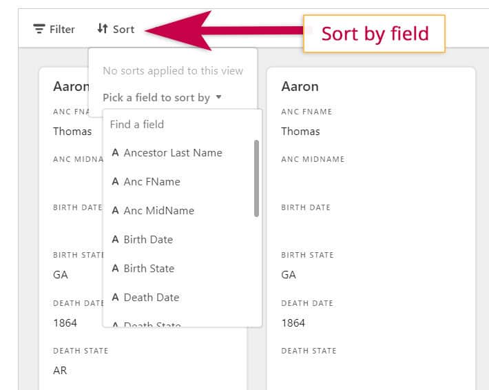 War of 1812 Ancestors? Check This FREE Database 10 You can also sort by field. Select the field you wish to sort by from the drop-down menu.