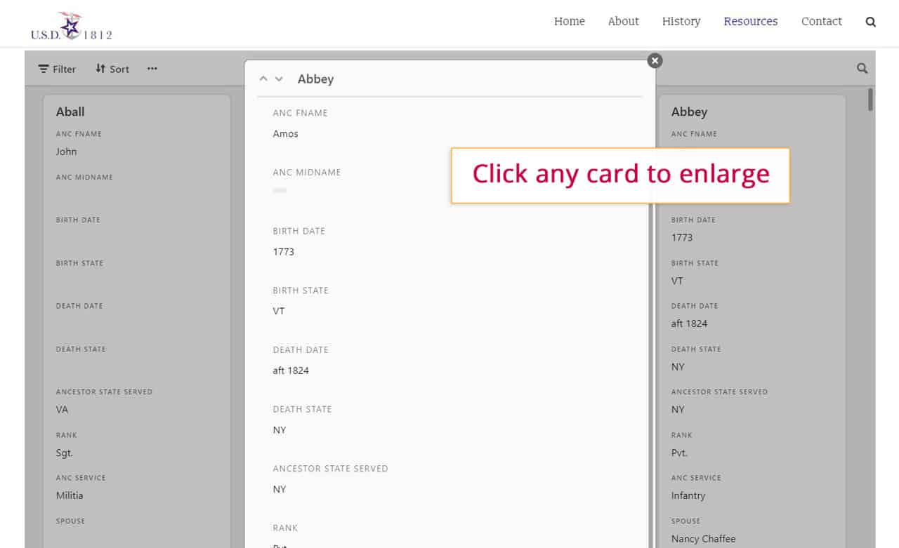 War of 1812 Ancestors? Check This FREE Database 12 Click on any card to enlarge it. Scroll up and down to see all of the card's contents.