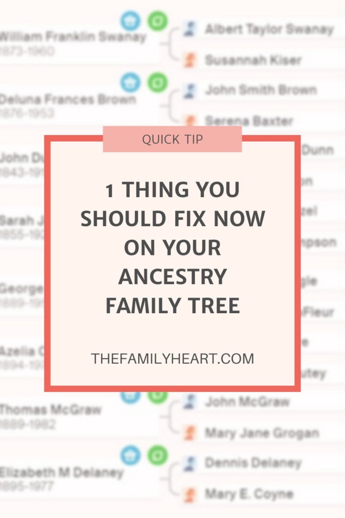 1 Thing You Should Find and Fix Now On Your Ancestry Family Tree ...
