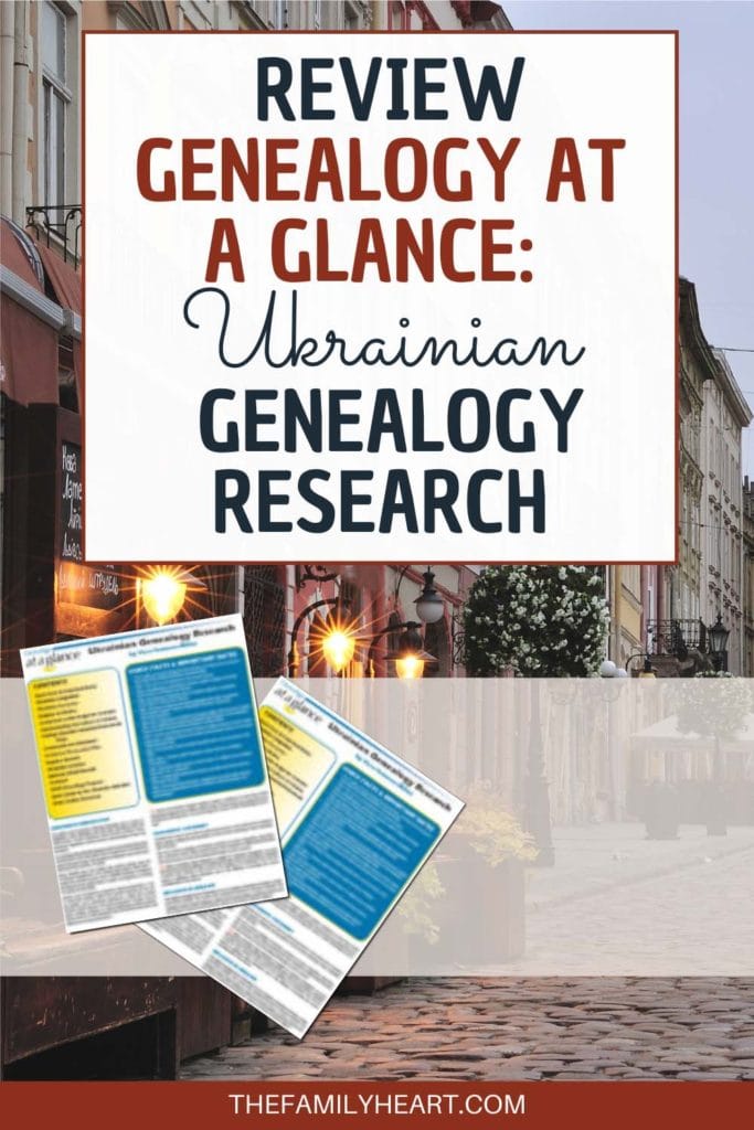Review - Genealogy at a Glance: Ukrainian Genealogy Research 3 Pinterest Pin for Review of Genealogy at a Glance: Ukrainian Genealogy Research