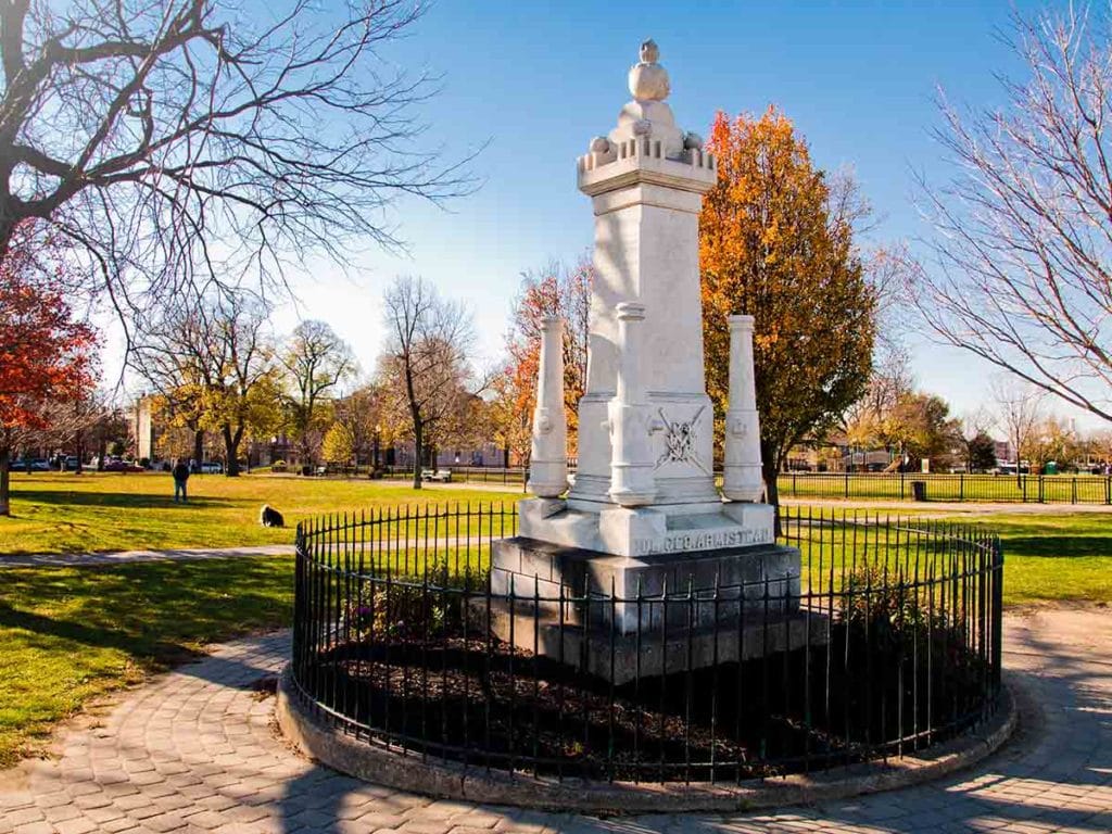 Review - Genealogy at a Glance: War of 1812 Research (Updated Edition) 5 Image: Monument to George Armistead, Federal Hill, Baltimore, Maryland, in the fall.