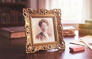 Vintage photo in ornate frame
