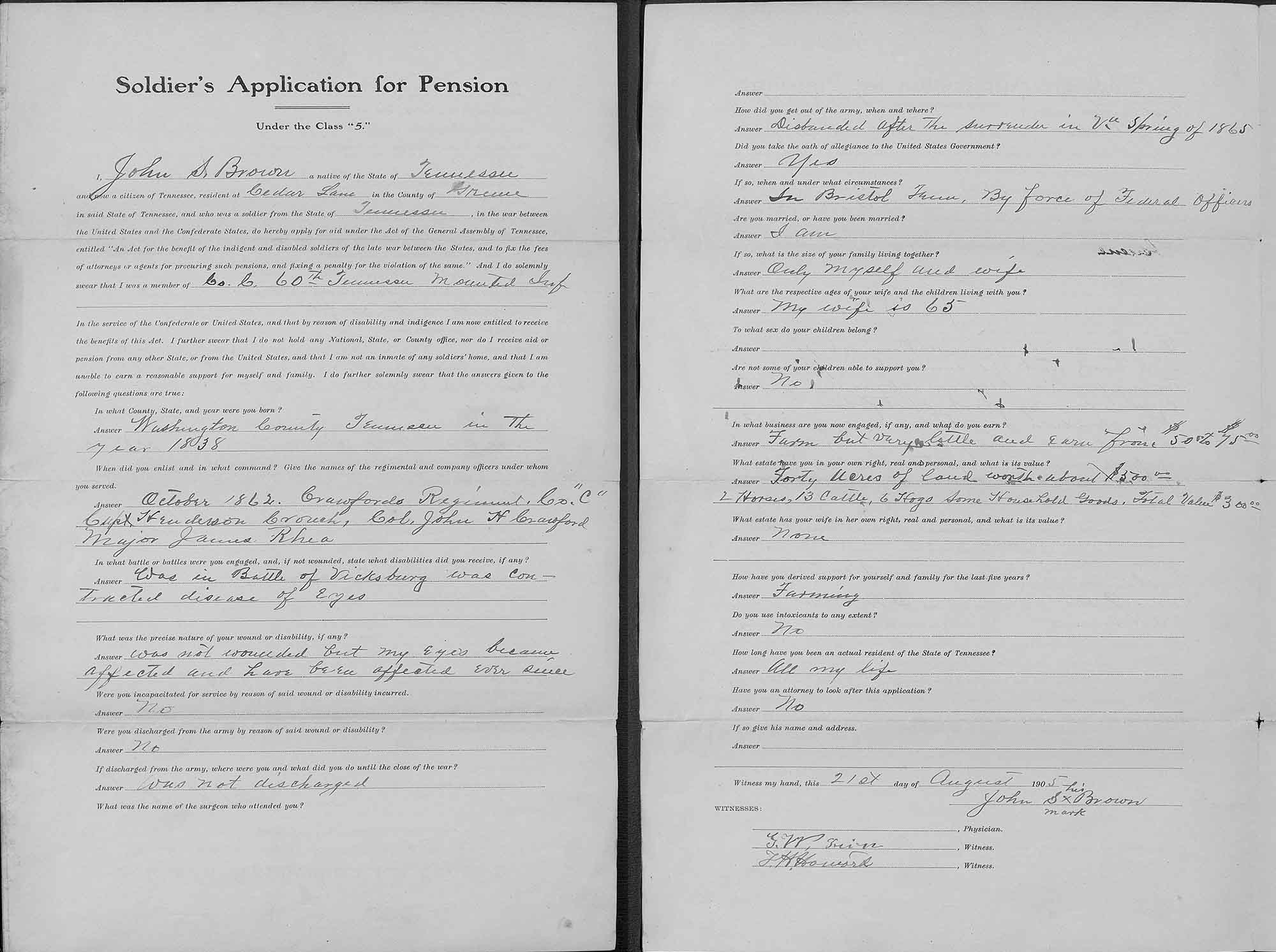 How to Research Confederate Civil War Ancestors 5 Pages from a Confederate pension file